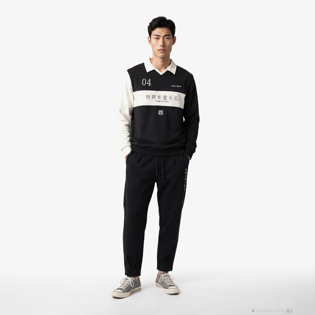 Unıted4 Regular Fit Erkek Siyah Sweatshirt