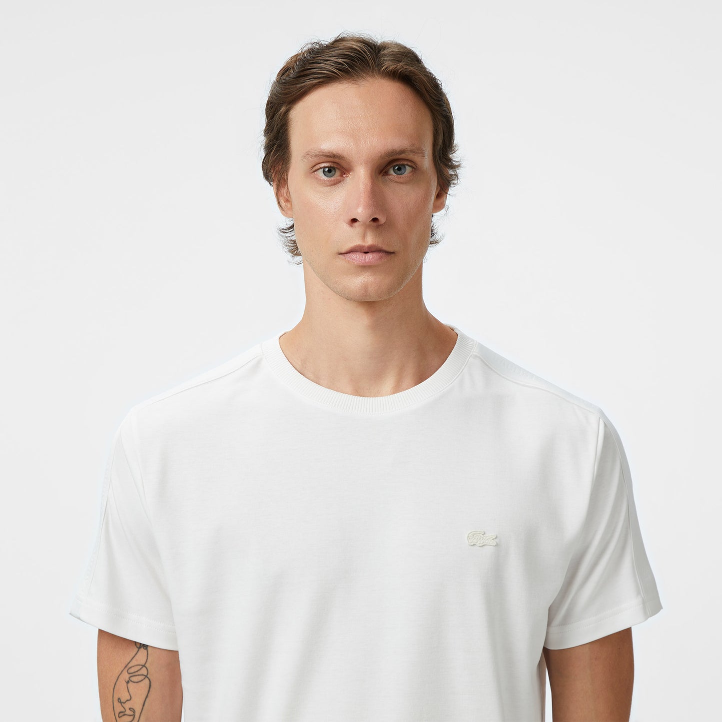 Lacoste Erkek Oversize Fit Bisiklet Yaka Beyaz T-shirt