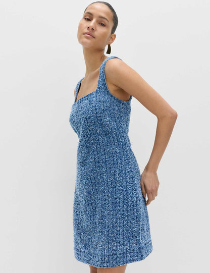 Saf Pamuklu Denim Mini Elbise