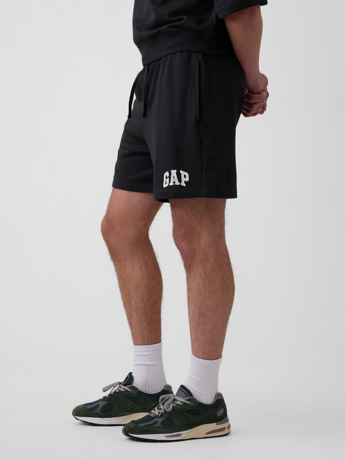 Siyah Relaxed Gap Logo Fransız Havlu Kumaş Şort