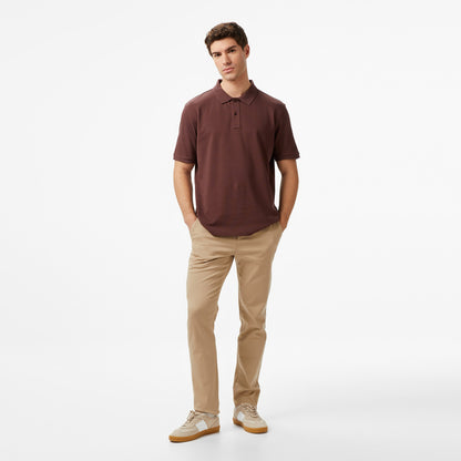Nautica Erkek Kahverengi Regular Fit Polo Yaka T-shirt