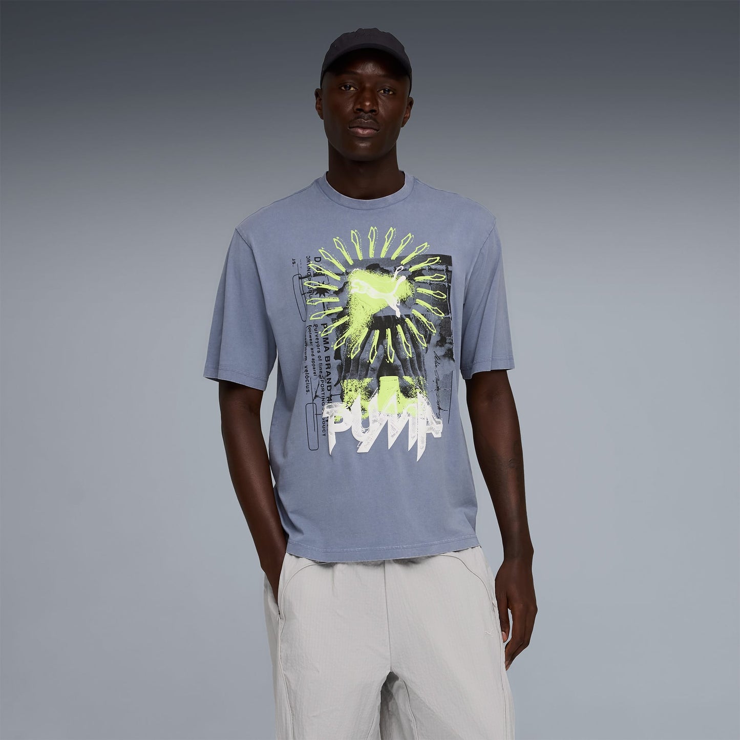 Puma Graphic Erkek Gri T-shirt