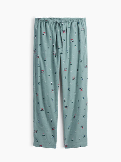 Açık Yeşil Relaxed Flannel Pijama Altı