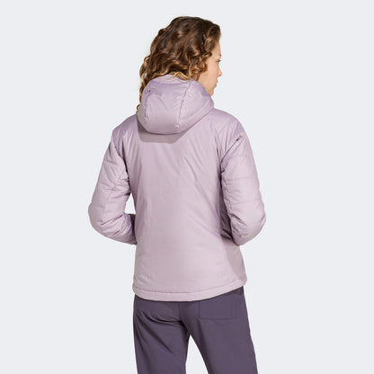 Adidas Terrex Multi Synthetic Insulated Kadın Mor Kapüşonlu Mont