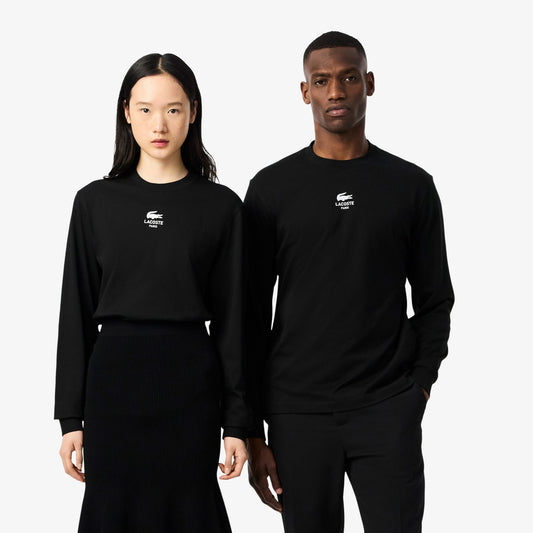 Lacoste Print Fleece Erkek Siyah T-shirt