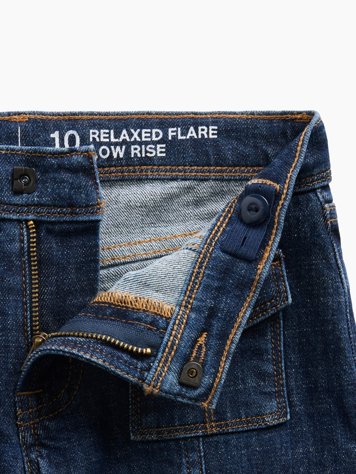 Koyu Mavi Low Rise Relaxed Flare Jean Pantolon