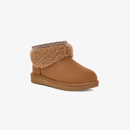 Ugg Classic Ultra Mini Maxi Curly Çocuk Kahverengi Bot