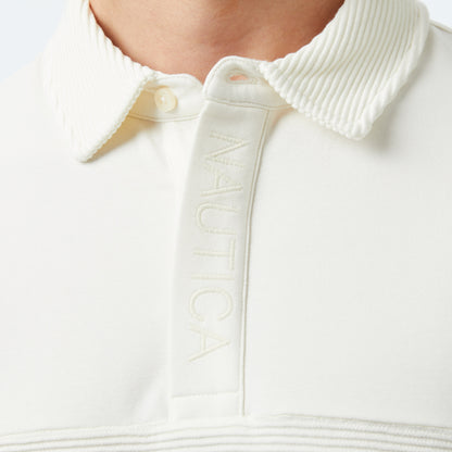 Nautica Erkek Krem Classic Fit Uzun Kollu Polo Yaka T-shirt