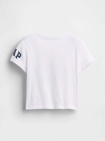 Beyaz Kid Grafik Baskılı T-shirt