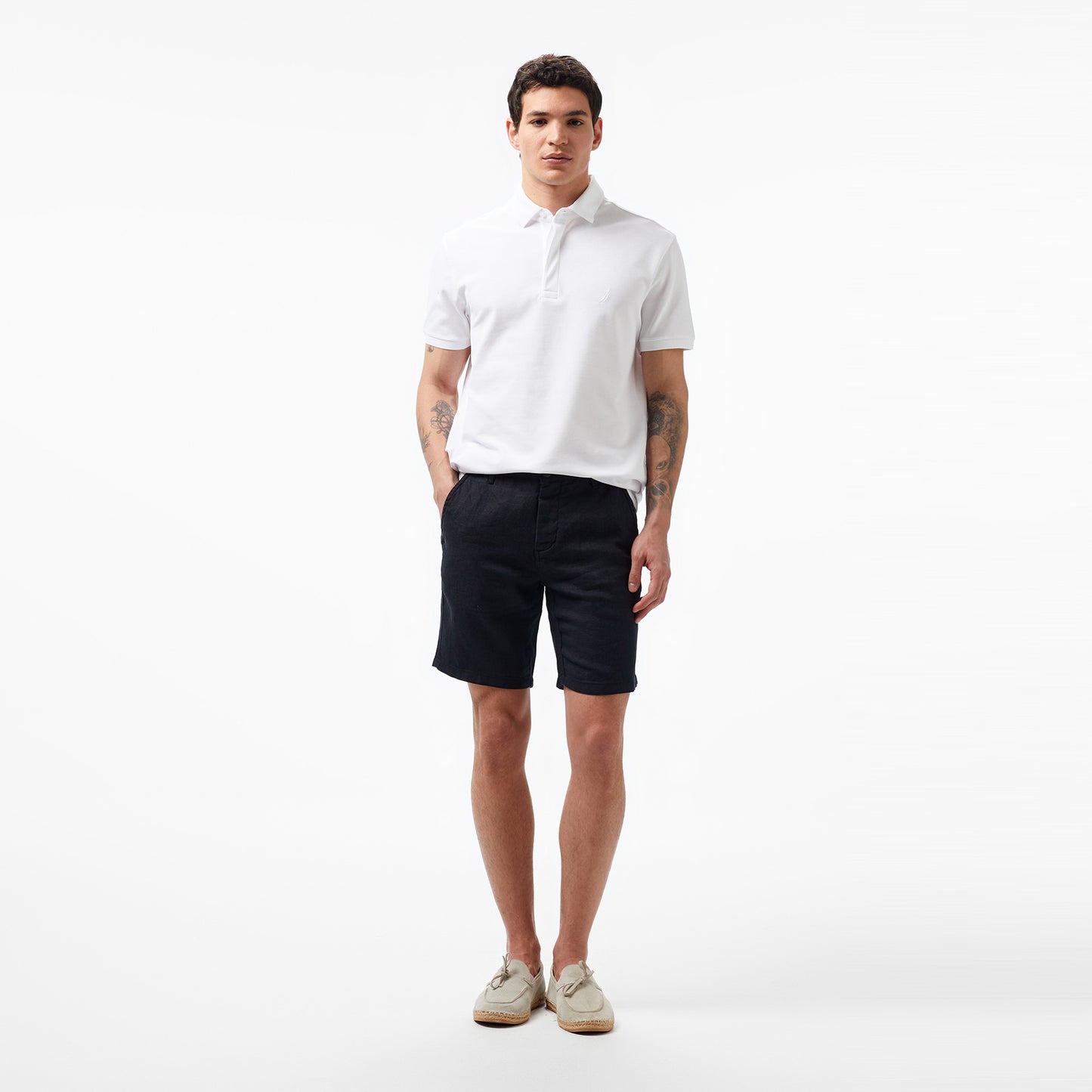 Nautica Erkek Beyaz Slim Fit Kısa Kollu Polo Yaka T-shirt