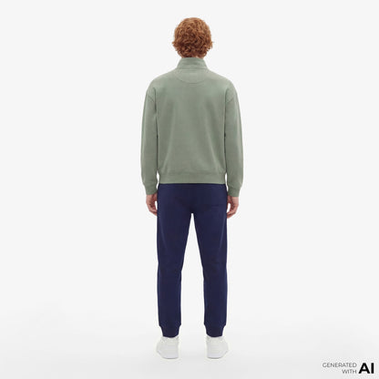 Lacoste Heavy Fleece Zipper Neck Unisex Yeşil Sweatshirt
