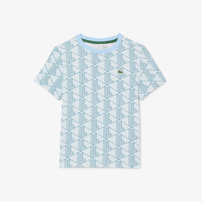 Lacoste Relaxed Fit Monogram Çocuk Mavi T-shirt