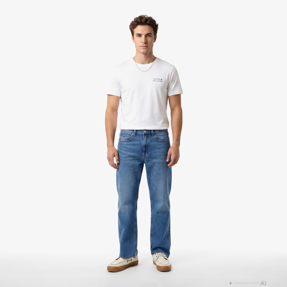 Tommy Hilfiger Brand Love Erkek Beyaz T-shirt