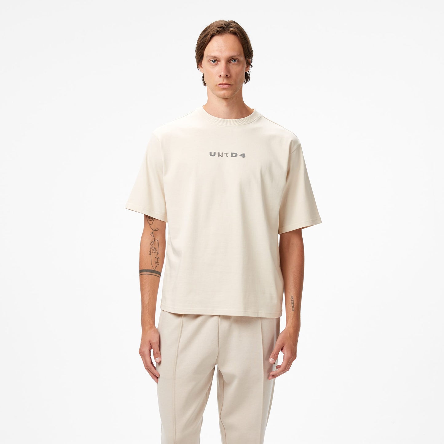 United4 Erkek Krem T-shirt