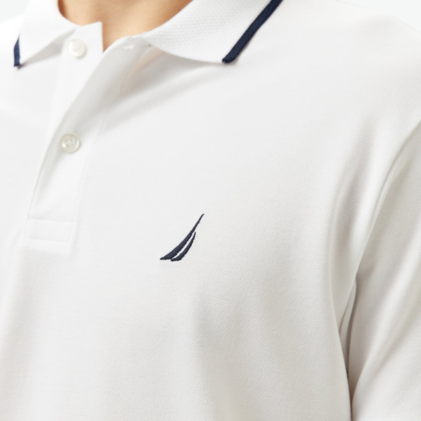 Nautica Erkek Beyaz Classic Fit Polo Yaka T-shirt