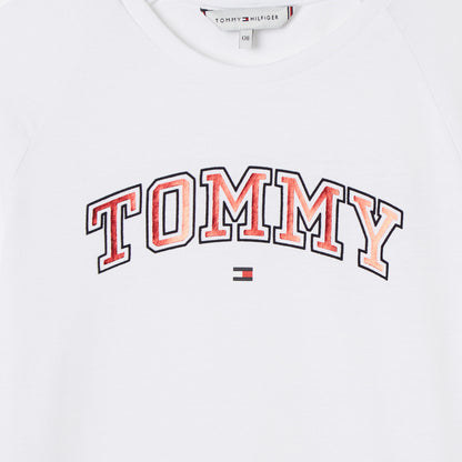 Tommy Hilfiger Varsiy Foil Çocuk Beyaz T-shirt