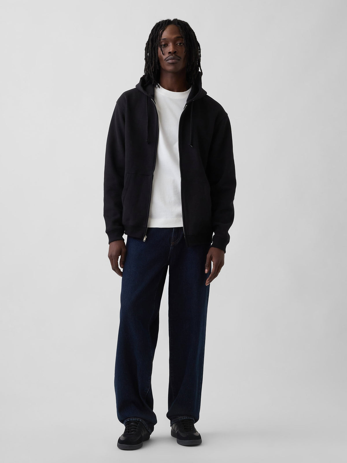 Siyah Vintagesoft Fermuarlı Sweatshirt