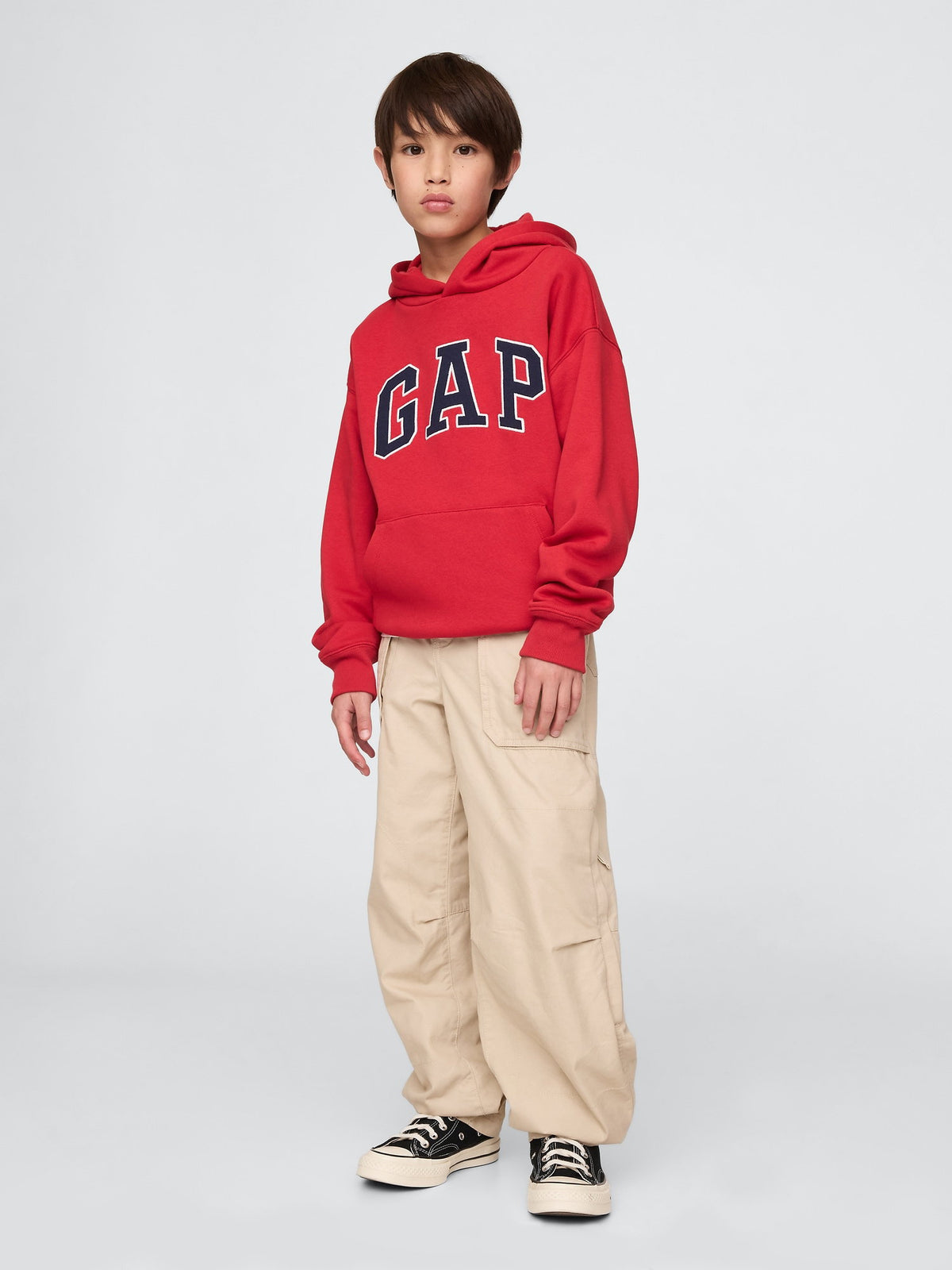 Kırmızı Gap Logo Relaxed Havlu Kumaş Sweatshirt
