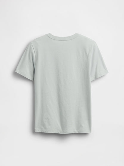 Gri Grafik Baskılı T-shirt