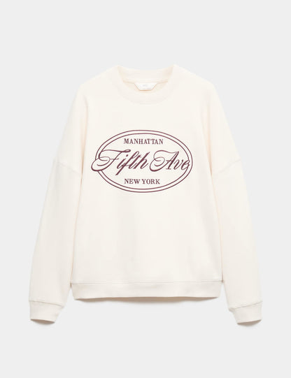 Pamuk Karışımlı Sweatshirt