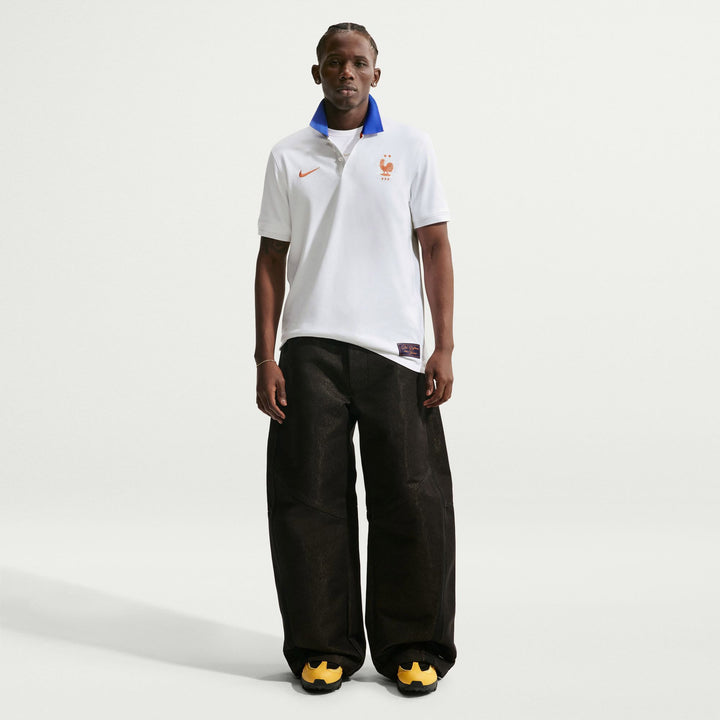 Nike Fransa The Dri-fıt 2.0 Erkek Beyaz Futbol Polo T-shirt