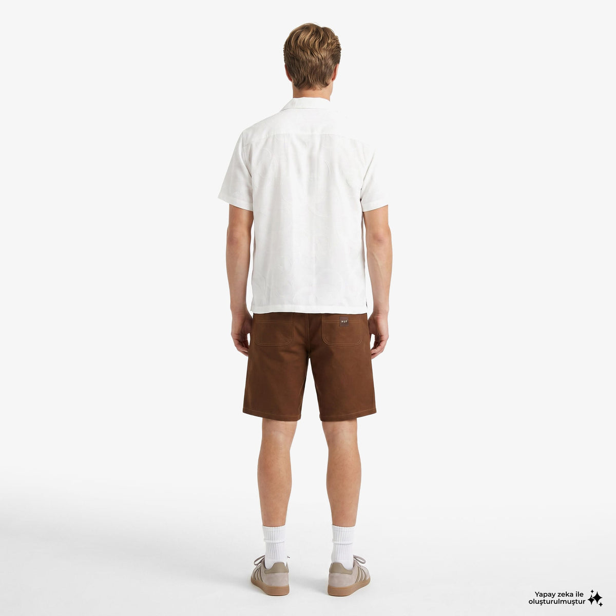 Huf Sector Jacquard Ss Erkek Bej Gömlek