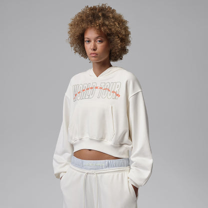 Jordan Brooklyn Fleece Flight Mode Pullover Kadın Beyaz Sweatshirt