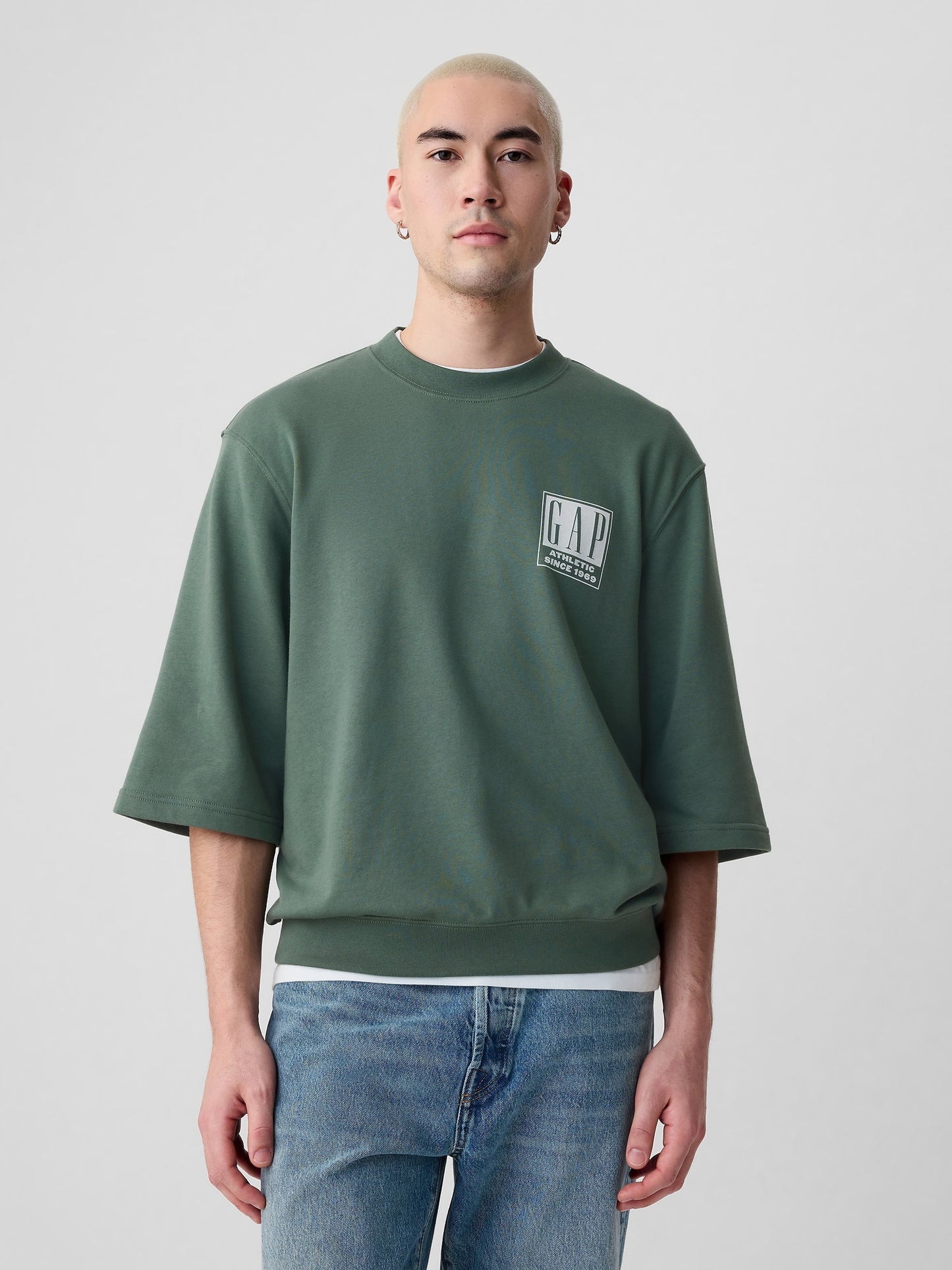 Yeşil Gap Logo Oversize Sweatshirt