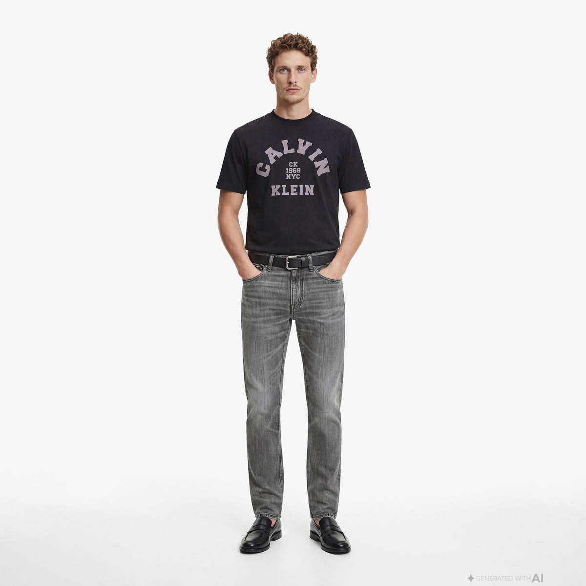 Calvin Klein 20s College Graphic Erkek Siyah T-shirt