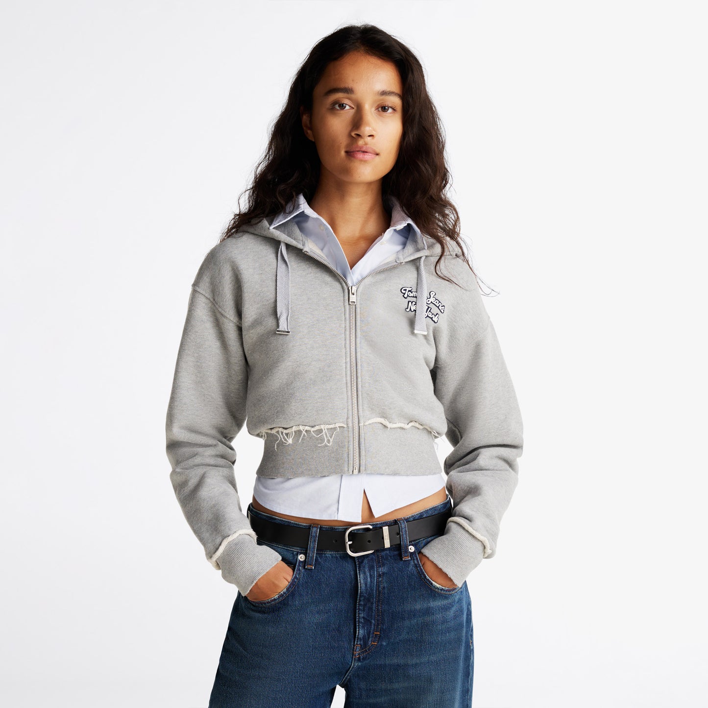 Tommy Hilfiger Tjcw Prep Varsity Zip-thru Kadın Gri Sweatshirt