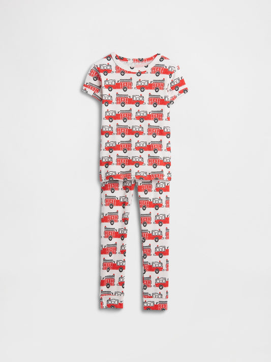 Kırmızı %100 Organik Pamuk Pijama Takımı