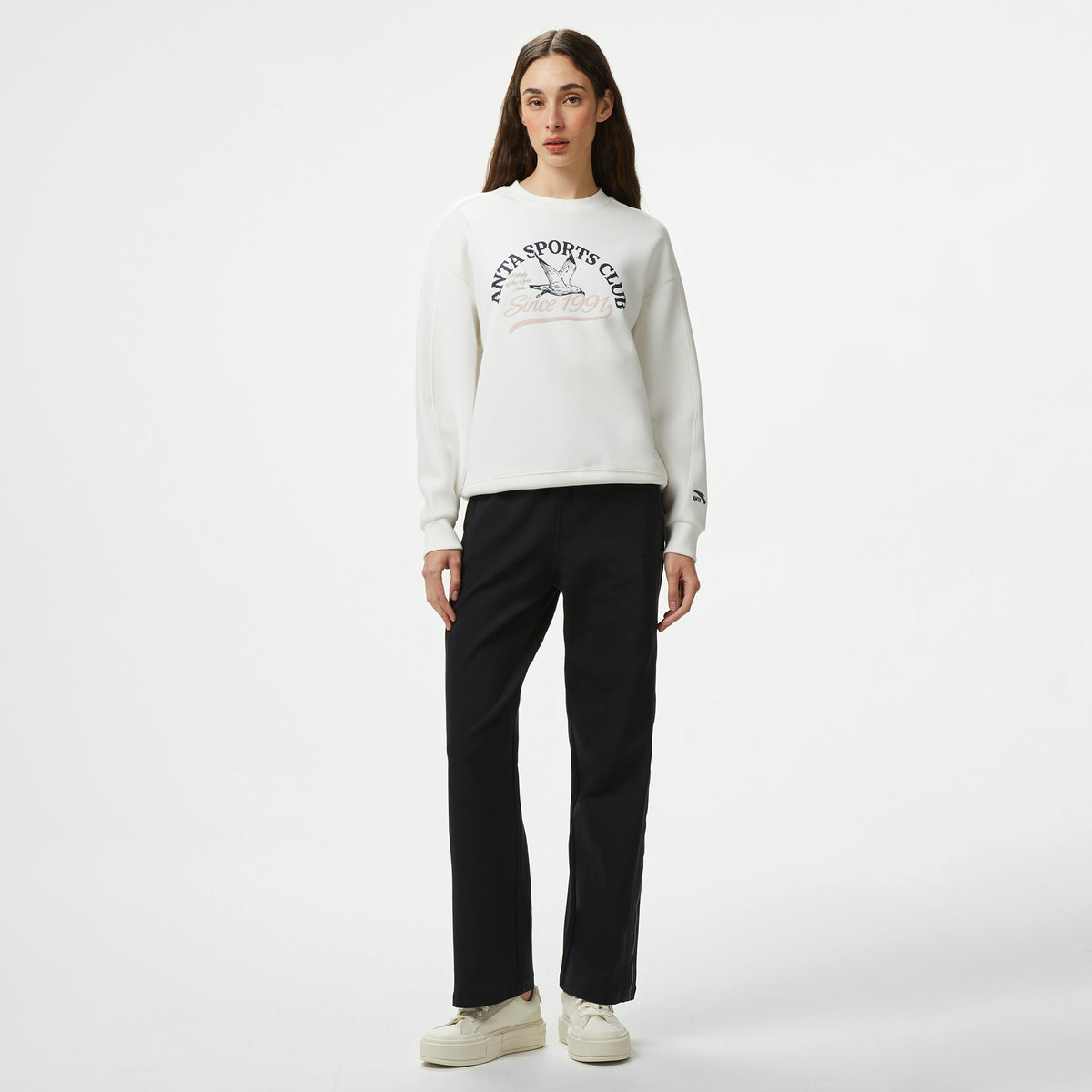 Anta Sports Club Kadın Beyaz Hoodie
