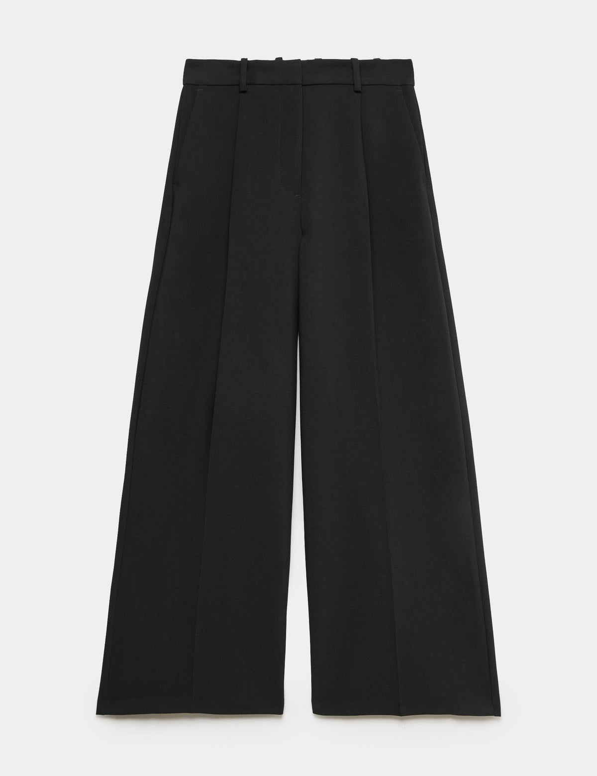 Pile Detaylı Geniş Paça Pantolon