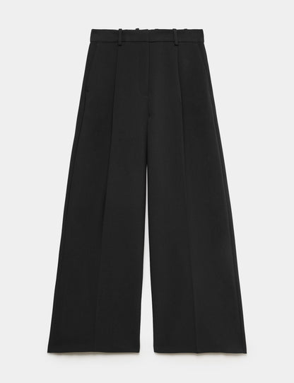 Pile Detaylı Geniş Paça Pantolon