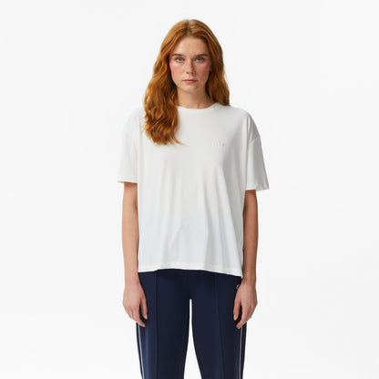 Lacoste Relaxed Fit Kadın Beyaz T-shirt