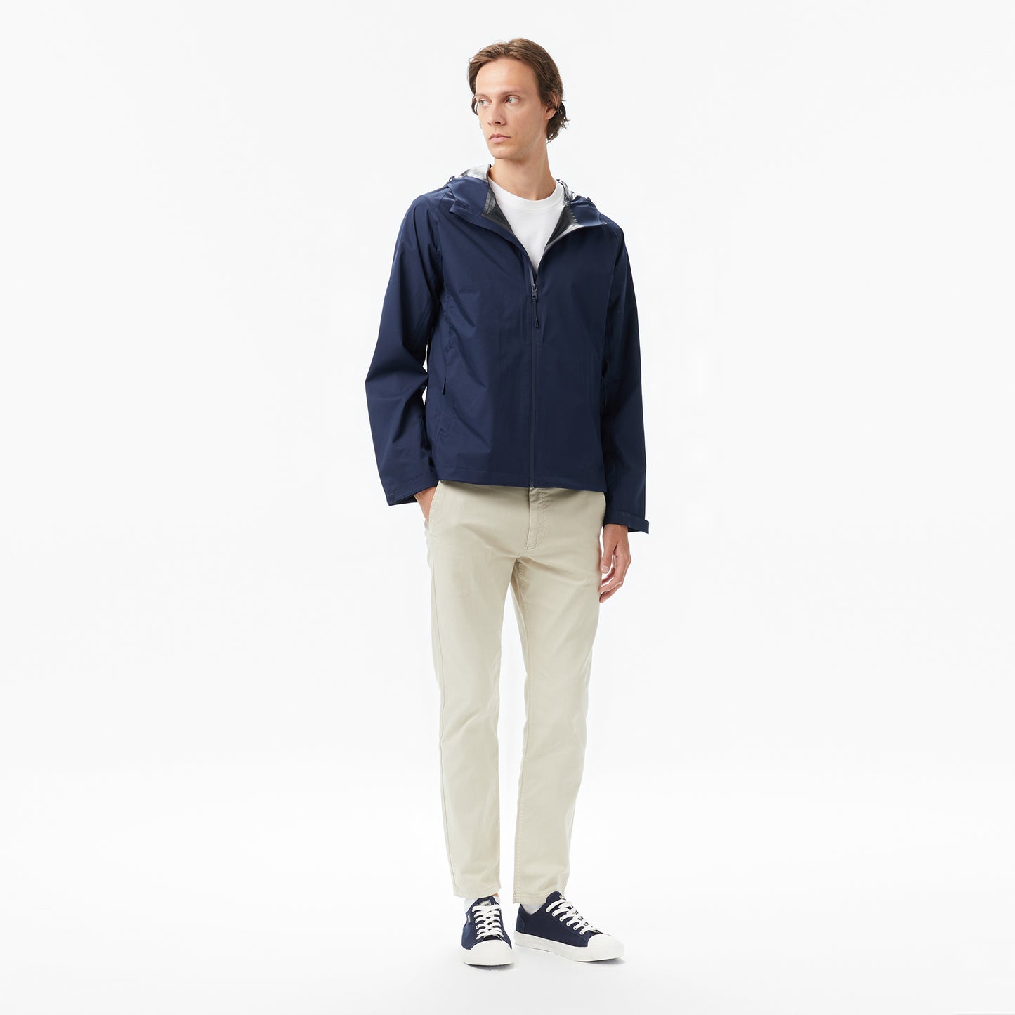 Nautica Erkek Lacivert Regular Fit Kapüşonlu Su Geçirmez Yağmurluk