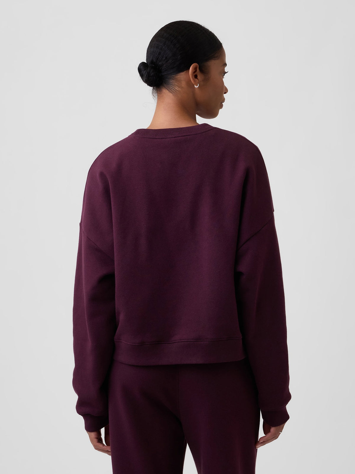 Lacivert Relaxed Wedge Bisiklet Yaka Sweatshirt