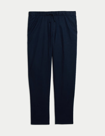 Loose Fit Pamuk Keten Karışımlı Pantolon