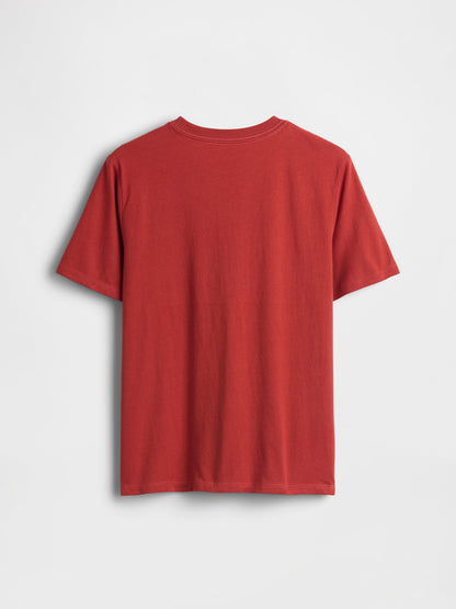 Kırmızı Grafik Baskılı T-shirt