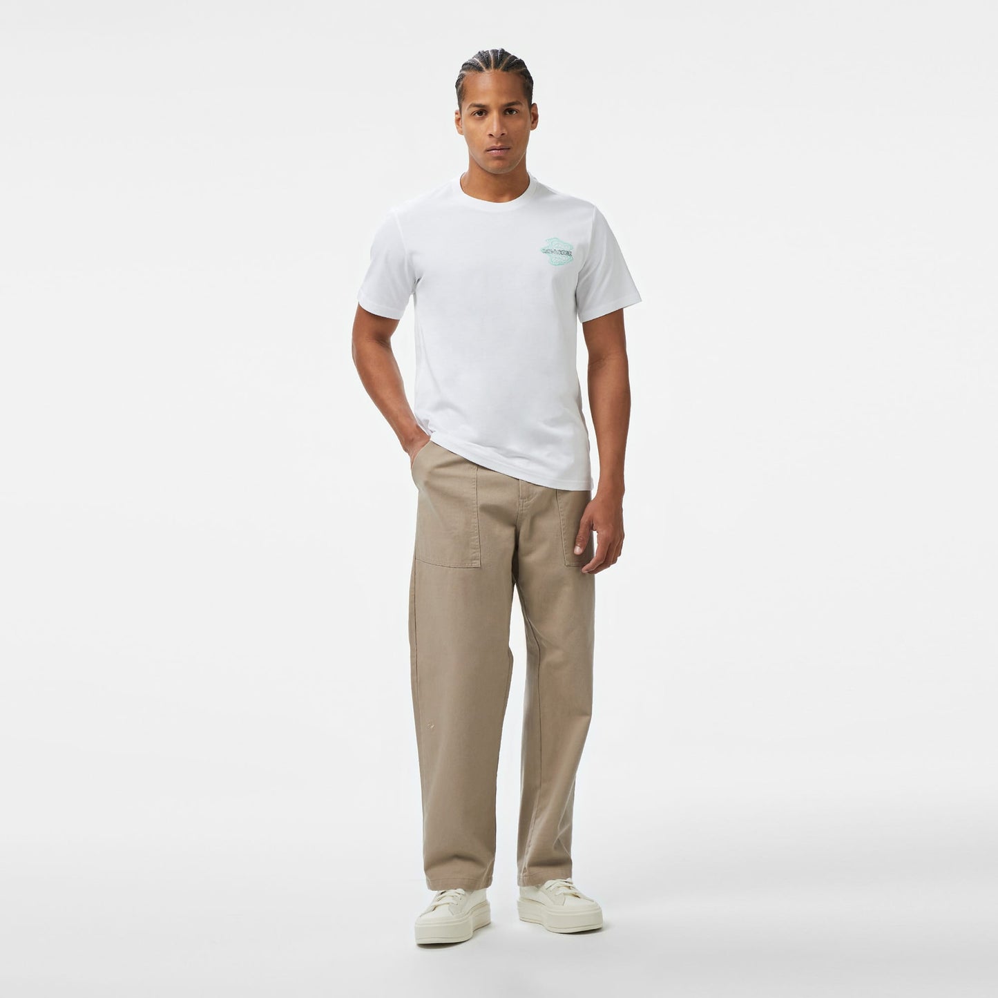 Converse Loose Fit Erkek Grafik Baskılı Beyaz T-shirt