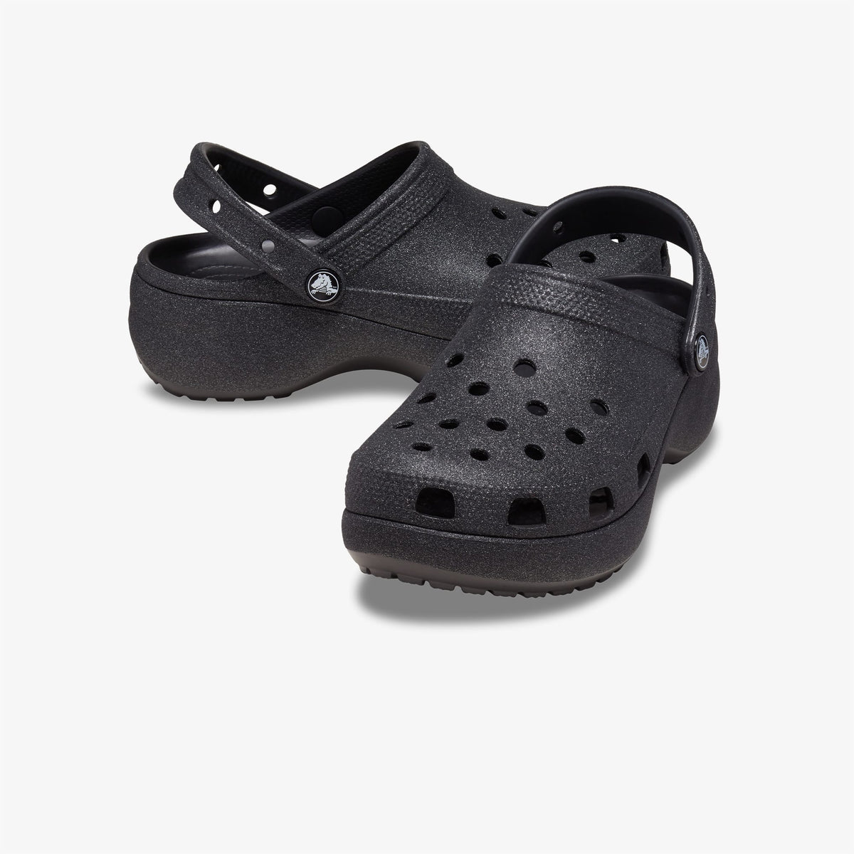 Crocs Classic Platform Glitter Clog Kadın Siyah Sandalet