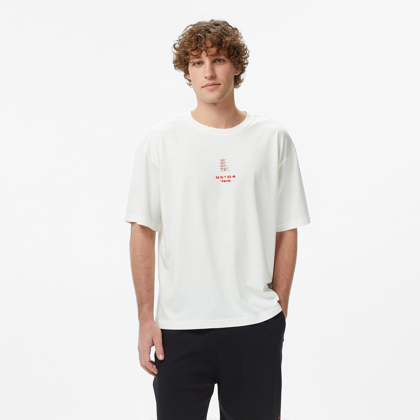 United4 Regular Fit Erkek Bej T-shirt