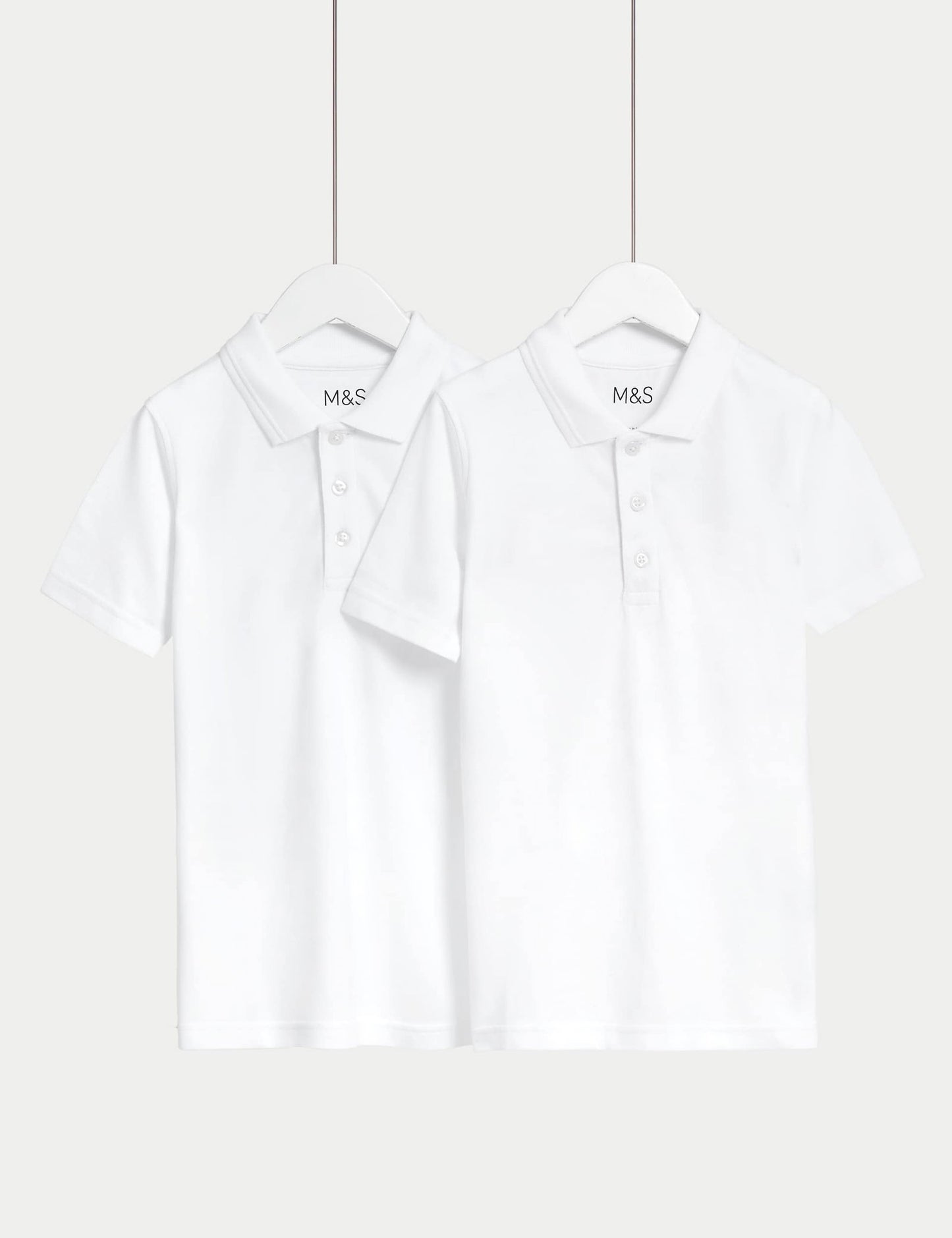 Saf Pamuklu 2'li Kısa Kollu Polo Yaka Slim T-shirt (2-18 Yaş)
