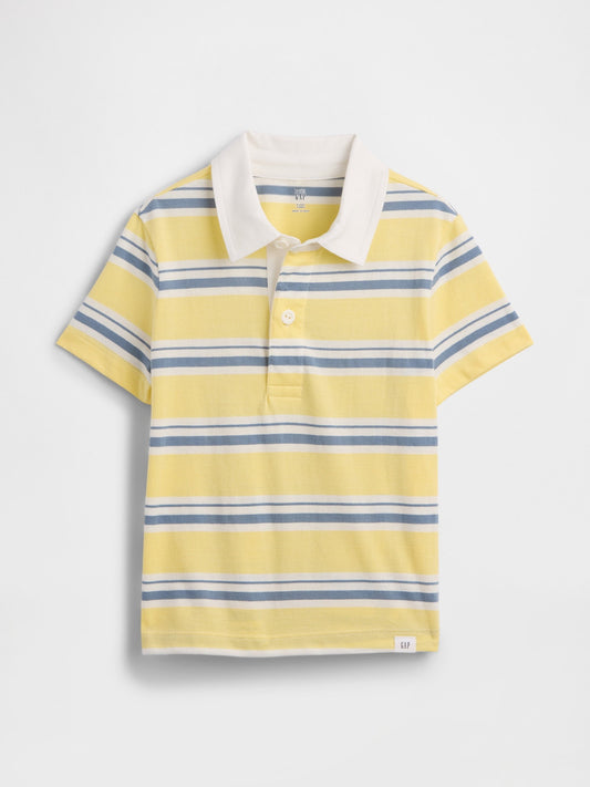 Sarı Çizgili Rugby Polo T-shirt