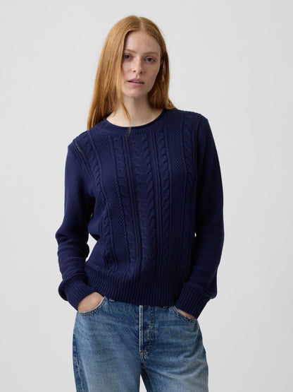 Lacivert Rollneck Cable Örgü Kazak