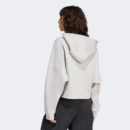 Adidas 3 Stripes Kadın Gri Hoodie