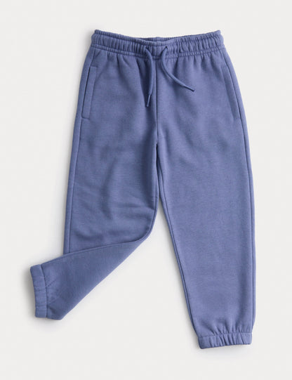 Pamuk Karışımlı Düz Jogger Pantolon (2-8 Yaş)