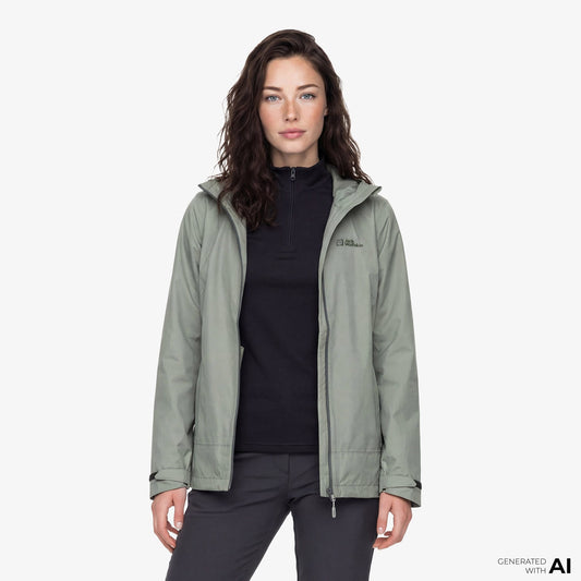 Jack Wolfskin Moonrise 3in1 Kadın Mor Ceket