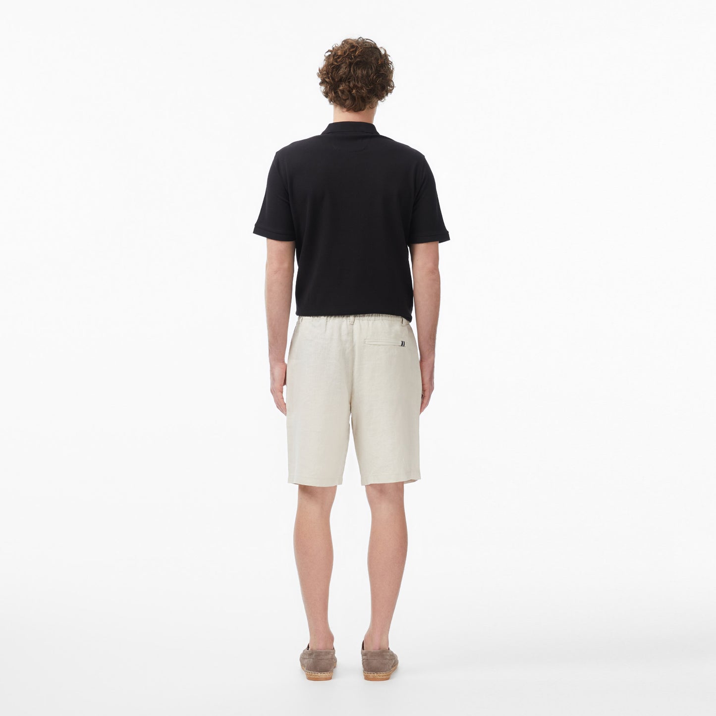 Nautica Erkek Krem Regular Fit Keten Şort