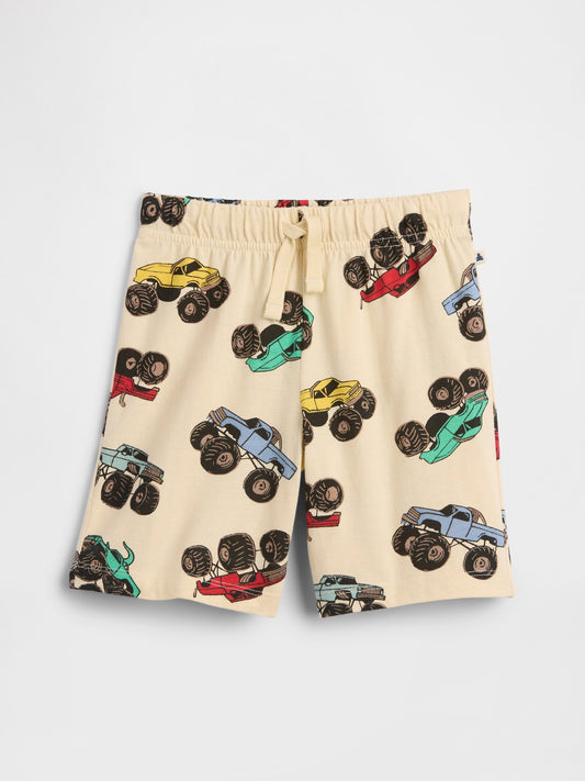 Krem Babygap Baskılı Jersey Pull-on Şortlar